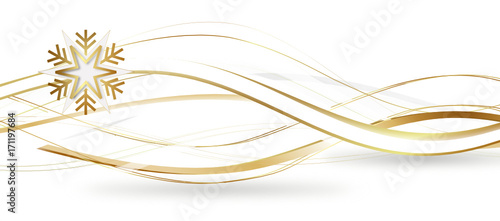 Stern Welle Wellen Band Banner Gold Weihnachten 