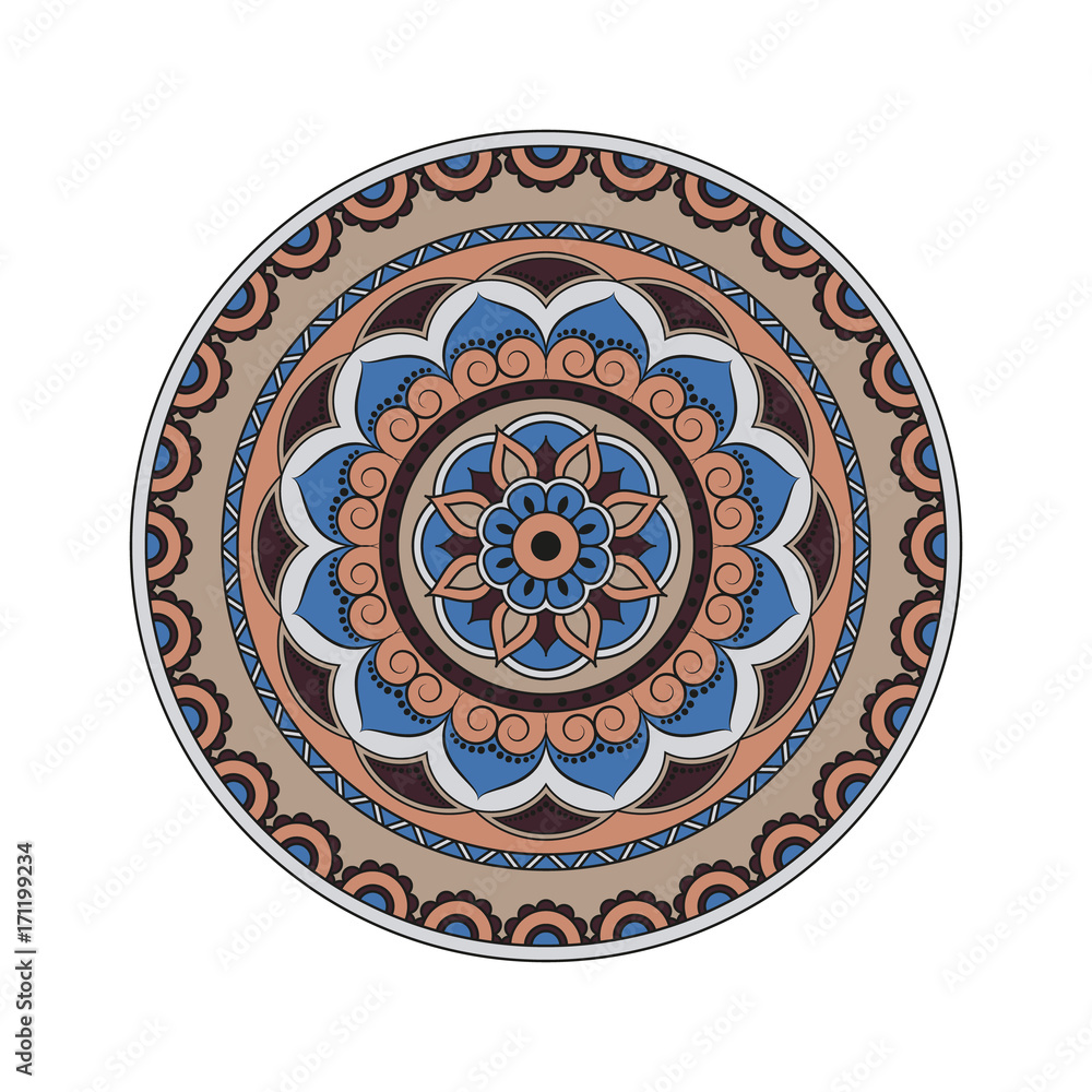 Flower Mandalas. Vintage decorative elements. Oriental pattern, vector illustration. Islam, Arabic, Indian, turkish, pakistan, chinese, ottoman motifs