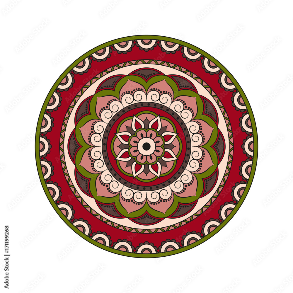 Flower Mandalas. Vintage decorative elements. Oriental pattern, vector illustration. Islam, Arabic, Indian, turkish, pakistan, chinese, ottoman motifs