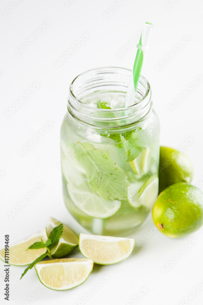 Mojito cocktail on white background Mojito cocktail on white background