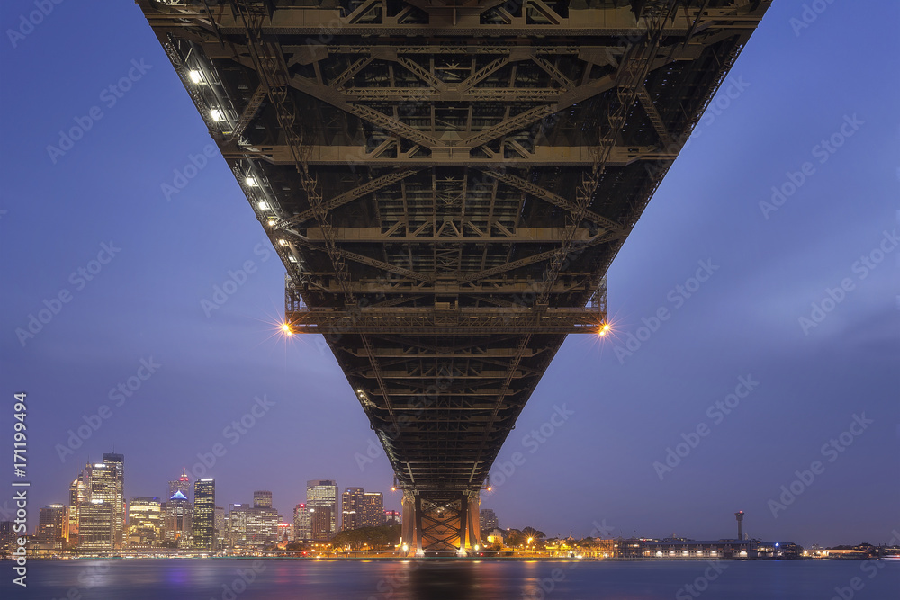 Sydney. Cityscape image of Sydney, Australia with Harbour Bridge at dusk Sydney. Cityscape image of Sydney, Australia with Harbour Bridge at dusk