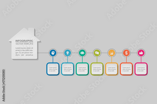 Vector infographic template for diagram, graph, presentation, chart, business concept with 7 options.