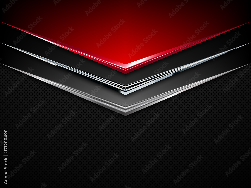 Black and red metal background. Vector metallic banner. Abstract technology  background Stock Vector | Adobe Stock