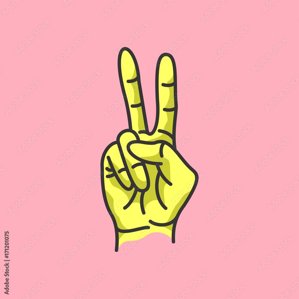 Obraz premium hand sign vector illustration