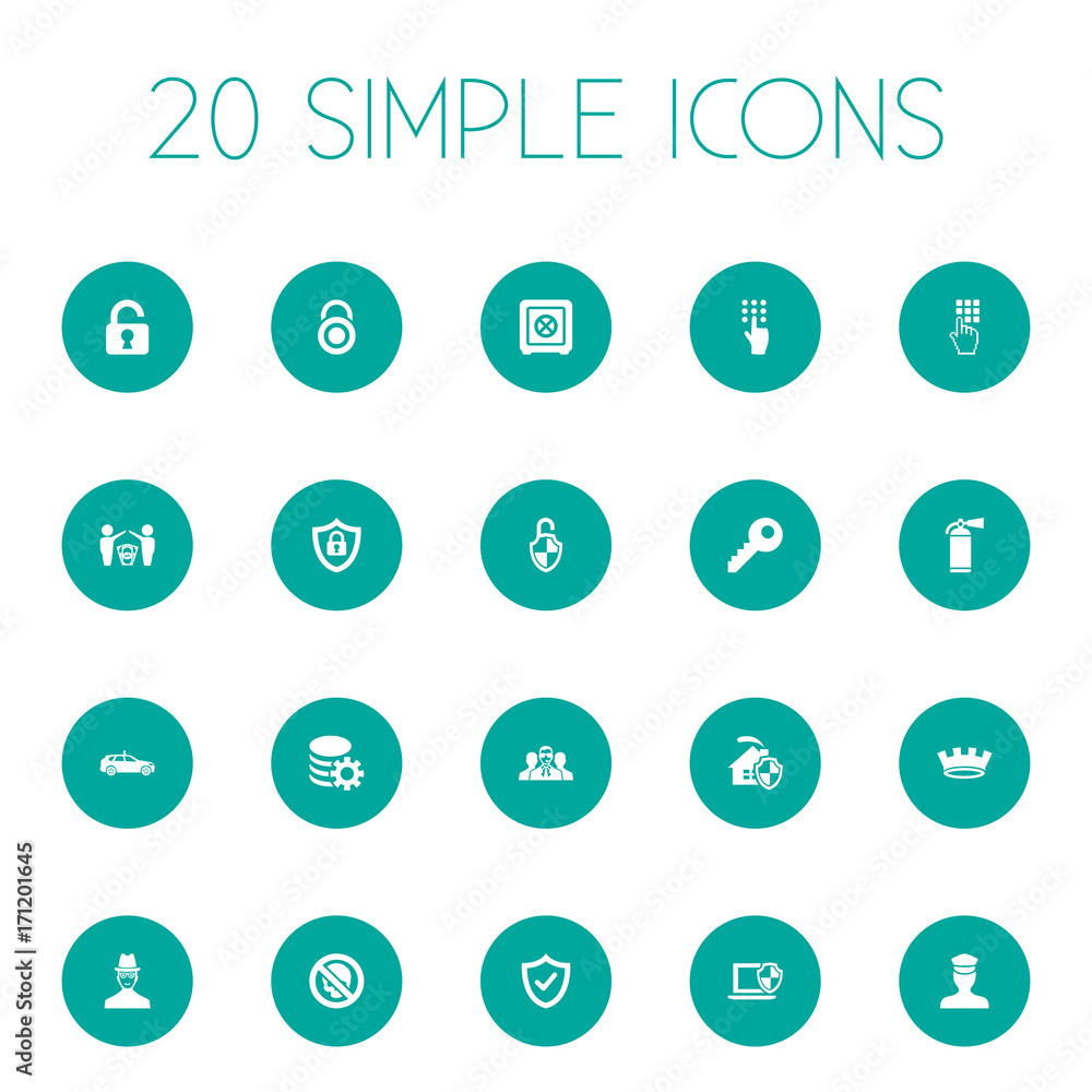 Vector Illustration Set Of Simple Security Icons. Elements Dartboard