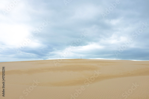 Beautiful landscape at desert with cloudy scene.