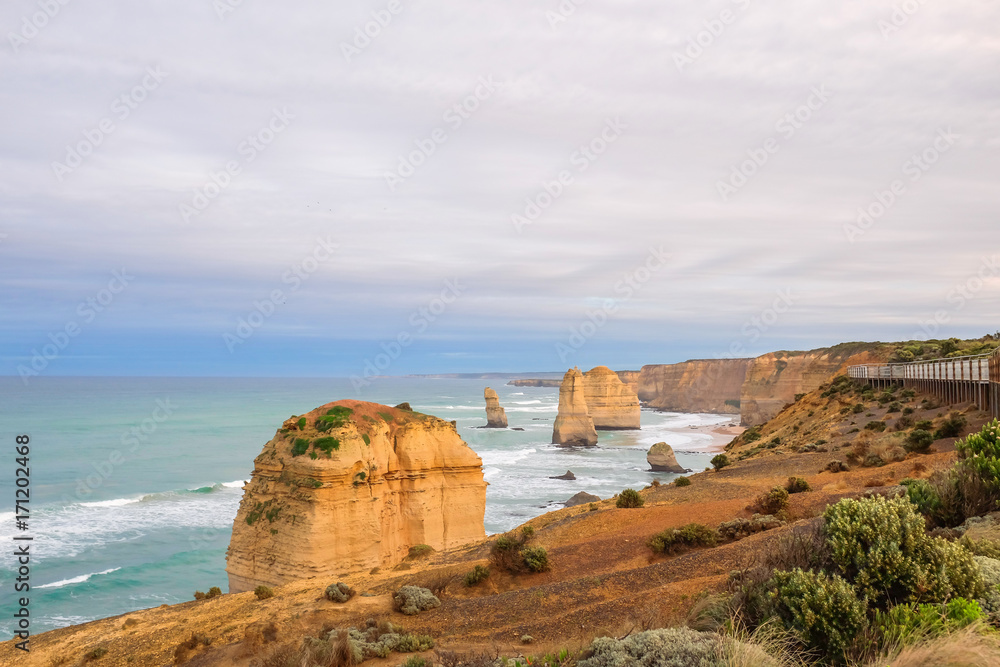 Beautiful scene in the morning at great ocean road. Beautiful scene in the morning at great ocean road.