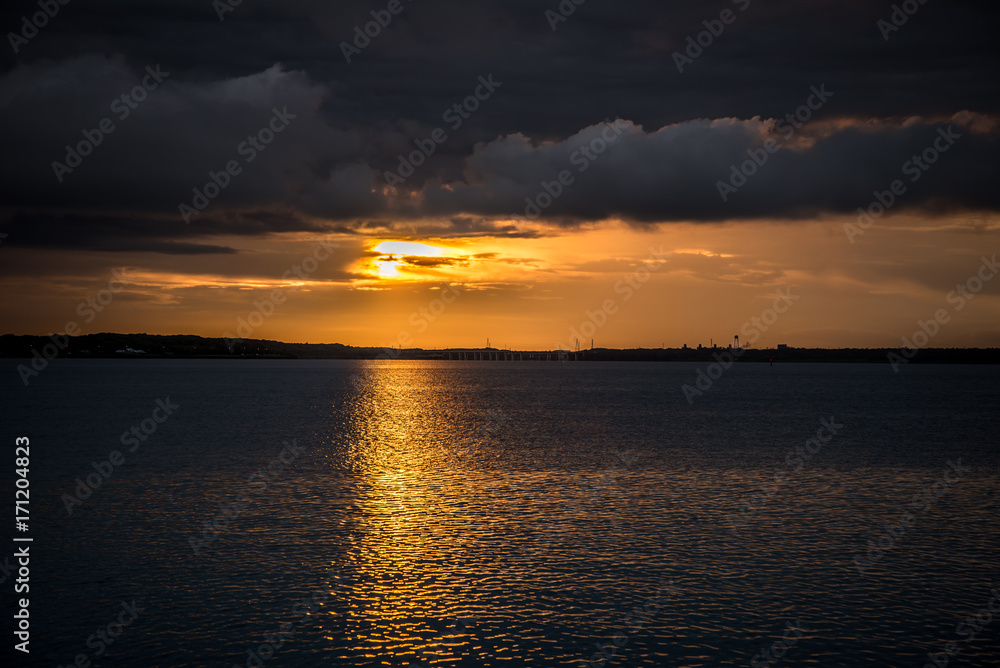 Sunset over florida lake 