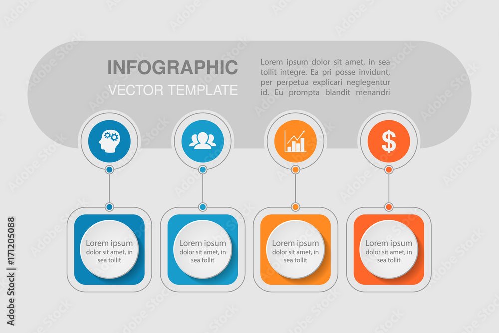 Vector infographic template for diagram, graph, presentation, chart, business concept with 4 options. Vector infographic template for diagram, graph, presentation, chart, business concept with 4 options.