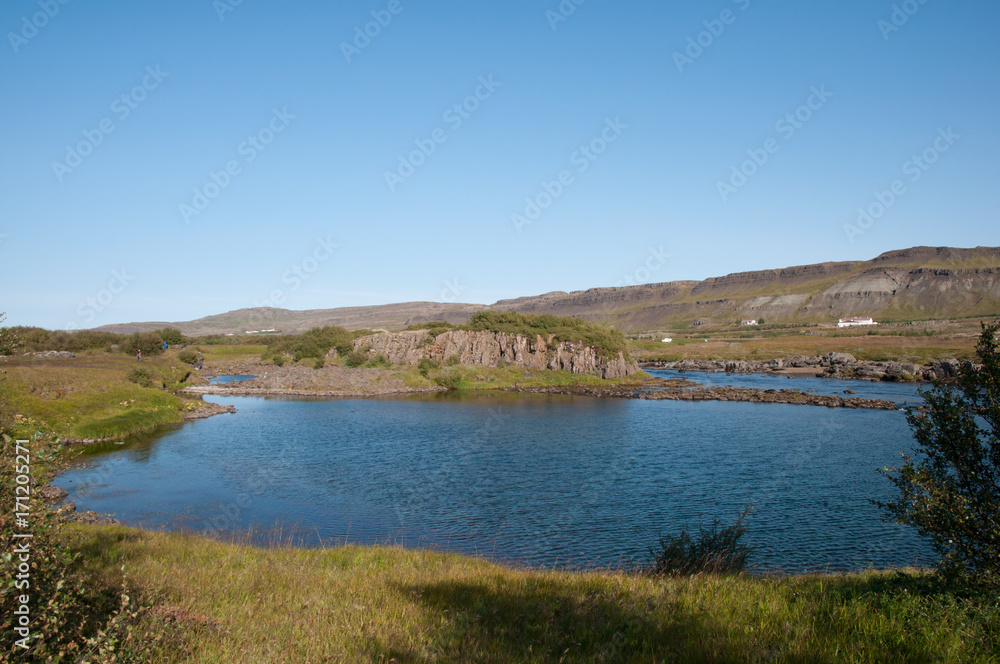 Nordura River in Borgarfjordur in Iceland Nordura River in Borgarfjordur in Iceland