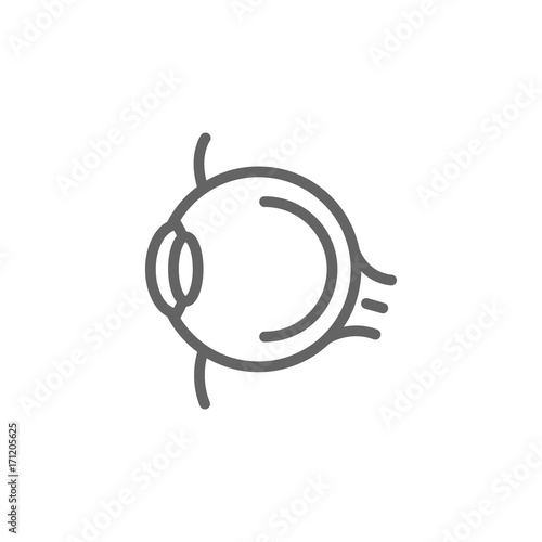 Simple eye line icon. Symbol and sign vector illustration design. Editable Stroke. Isolated on white background