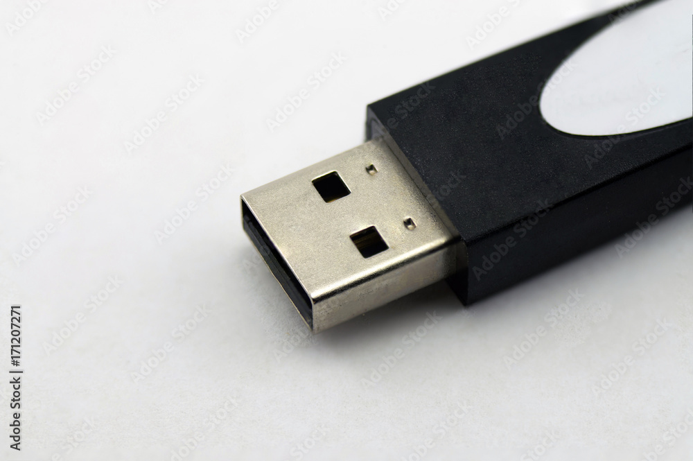Flash drive close-up on a white background Flash drive close-up on a white background