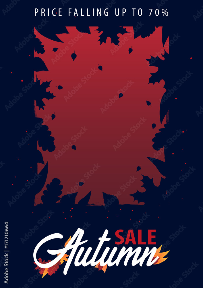 Autumn Background with leaves for shopping sale or promo poster and frame leaflet or web banner. Vector illustration template. Autumn Background with leaves for shopping sale or promo poster and frame leaflet or web banner. Vector illustration template.