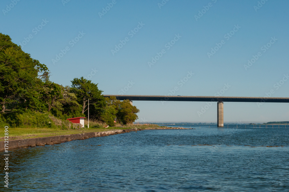 bakkeboelle beach and the Faro bridge