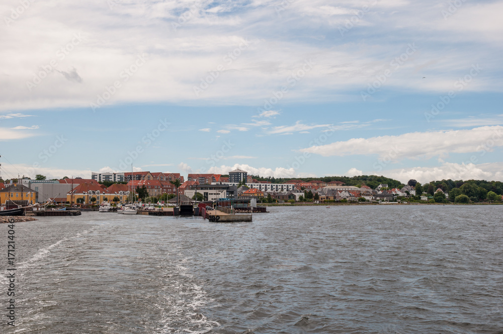 harbor of Holbaek town in Denmark