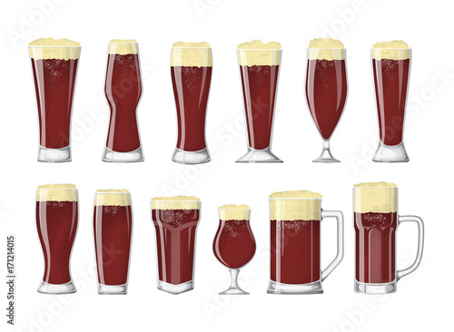 Beer glasses set.