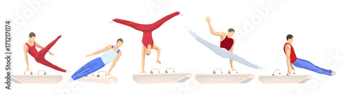 Gymnastics with horse.