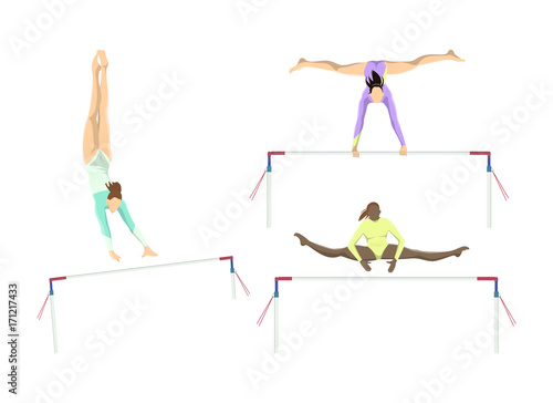 Gymnastics with bars.