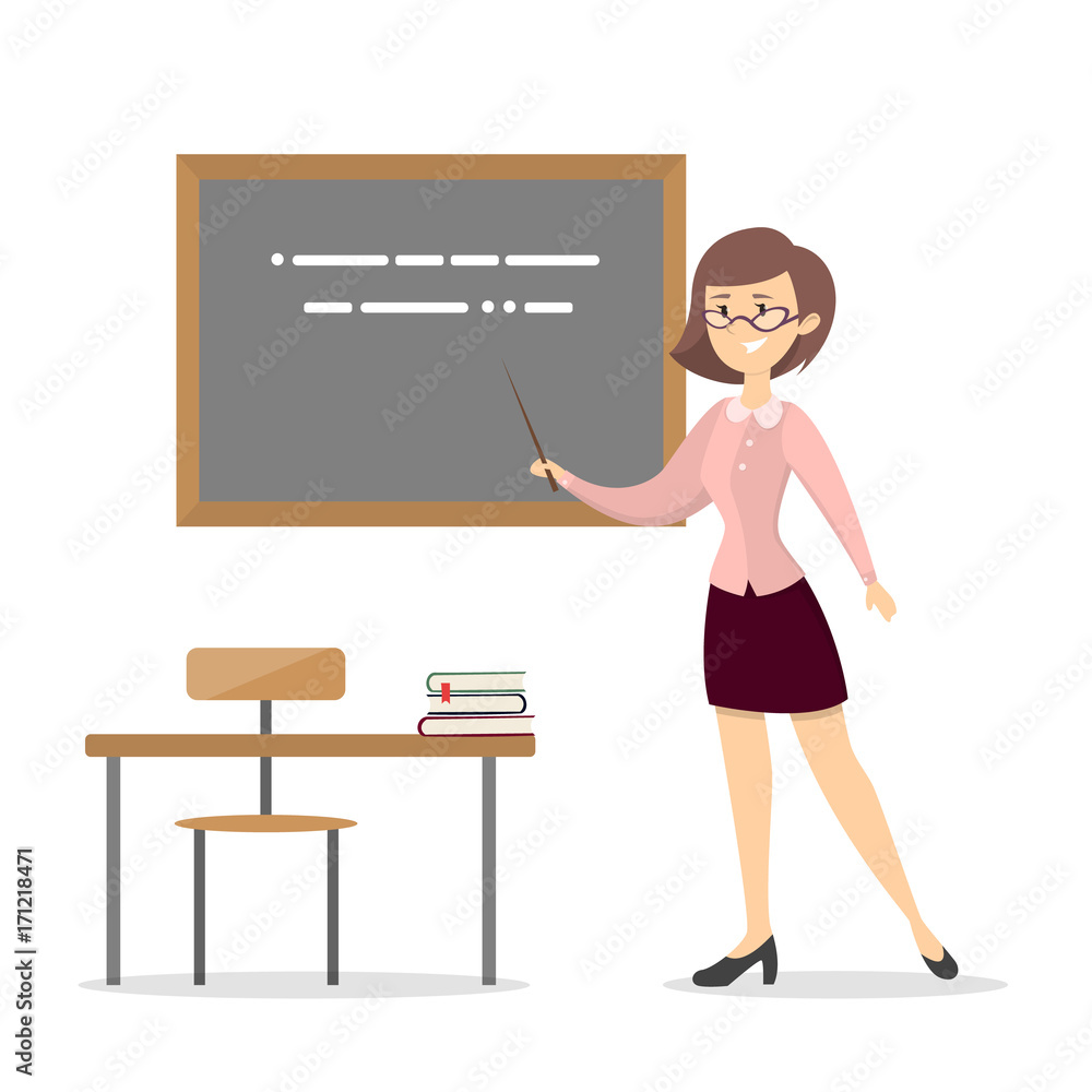 Teacher at school. Teacher at school.