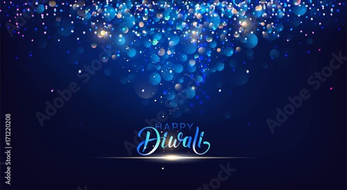 Diwali festival lights poster. DIwali holiday shiny background. Vector illustration