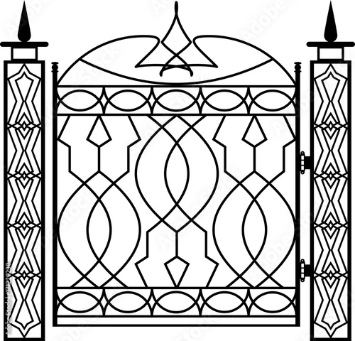 Wrought Iron Gate Pillar