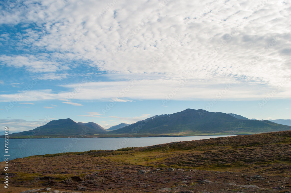 landscape on island of Hrisey in Iceland