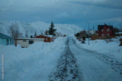village of Hrisey in Iceland during winter © Gestur