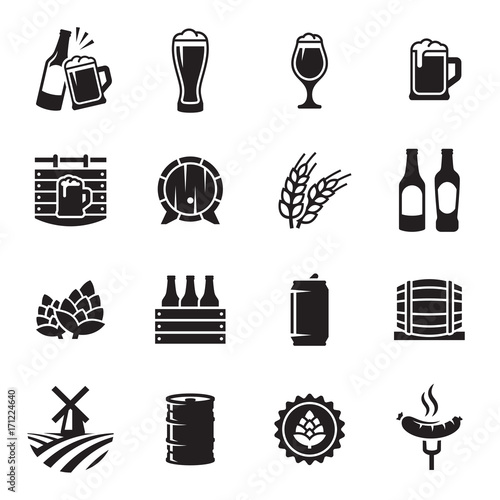 Beer icons set