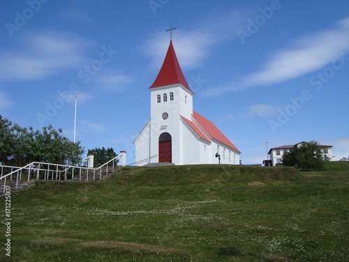 Church of Hrisey in Iceland