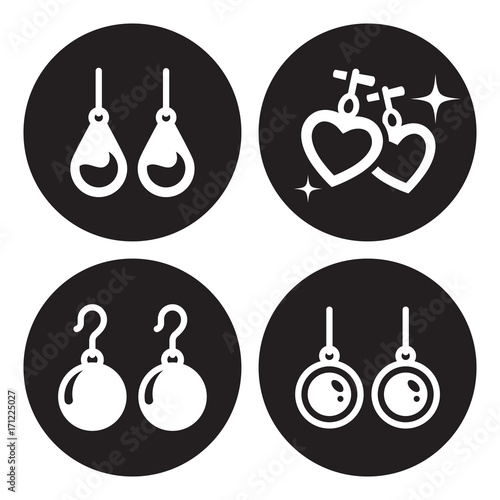 Earrings icons set