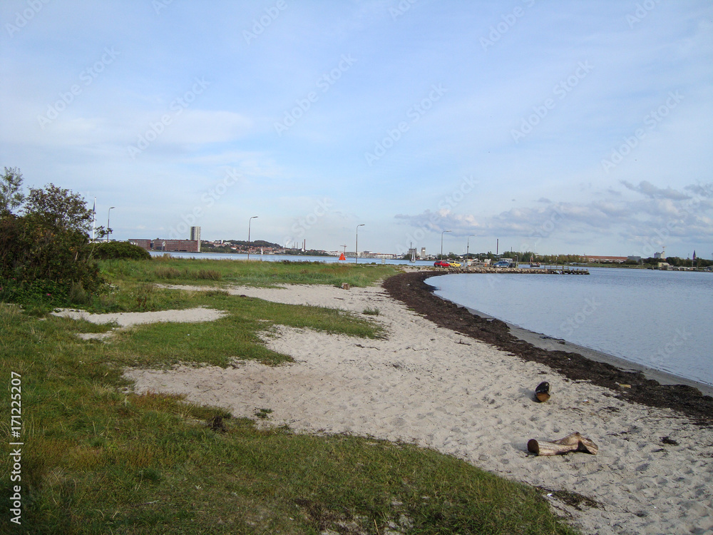 Beach of Egholm near Aalborg in Denmark