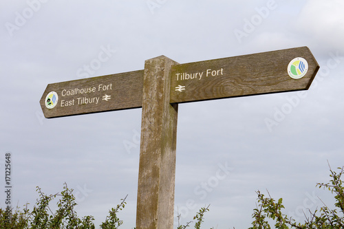 river thames estuary uk - direction sign