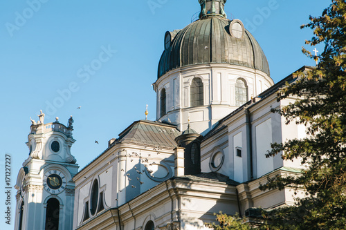 Nonnberg abbey in Salzburg in Austria. One of the attractions of the city and a favorite place for visiting tourists. Sight. photo