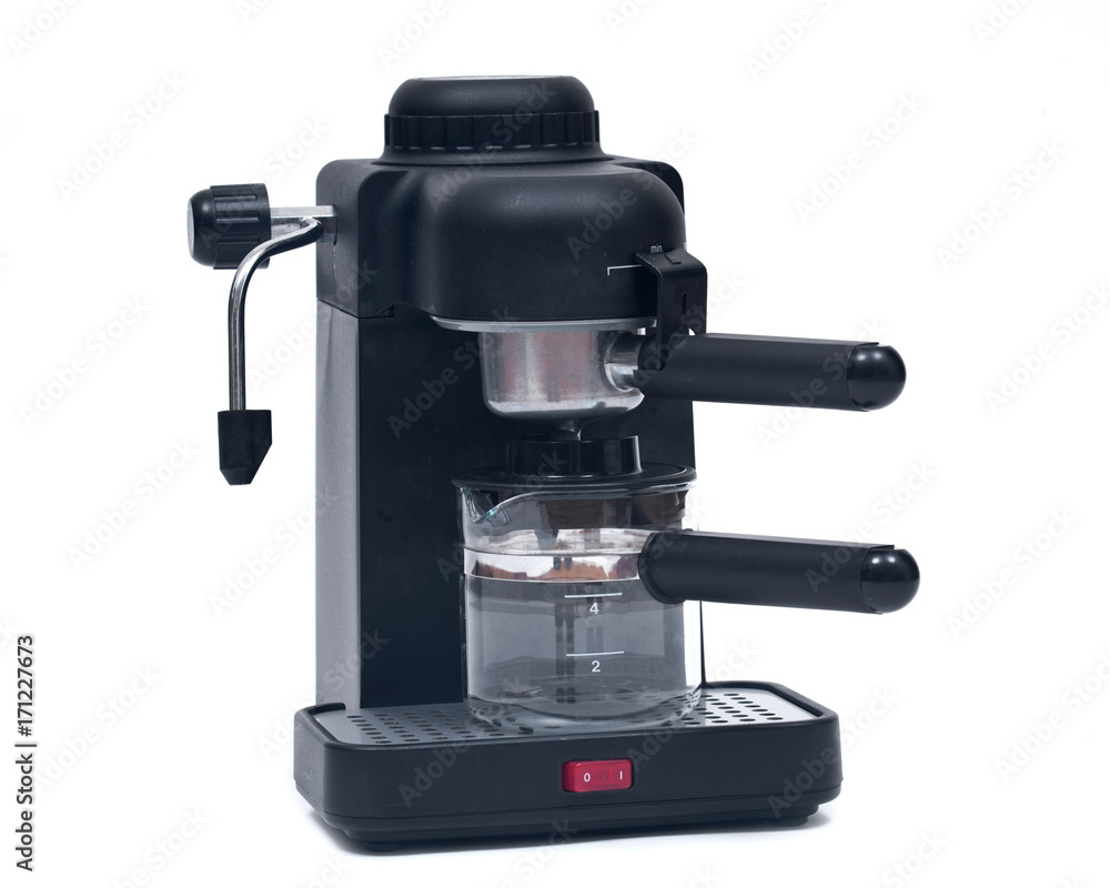 Black espresso maker machine isolated on white background Black espresso maker machine isolated on white background