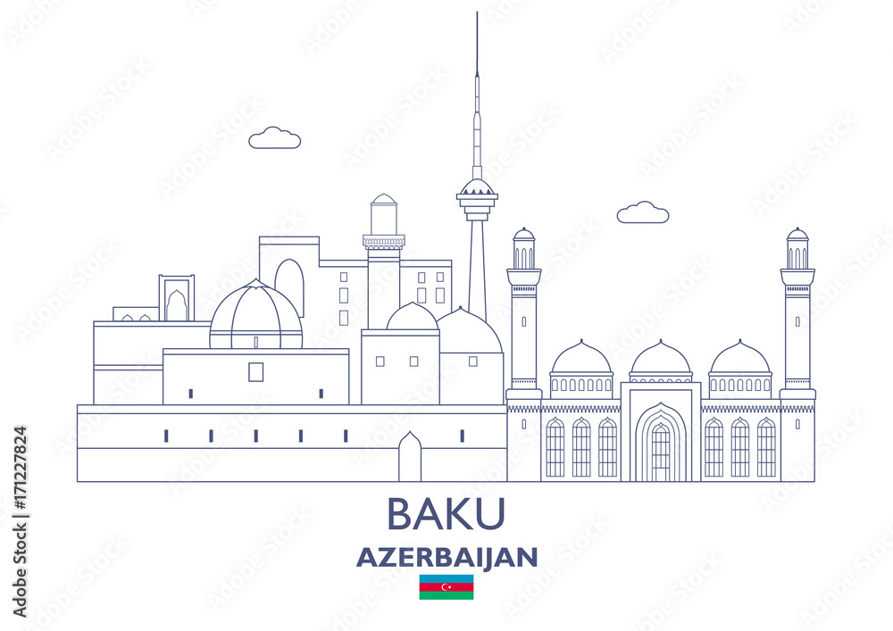 Baku City Skyline, Azerbaijan