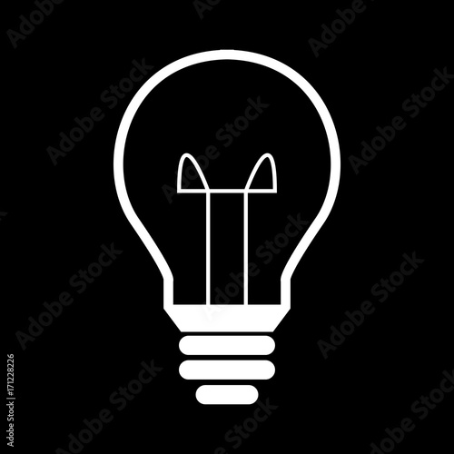 Glühbine - Icon, Symbol, Piktogramm, grafisches Element - outline - weiß - Hintergrund schwarz - Vektor
