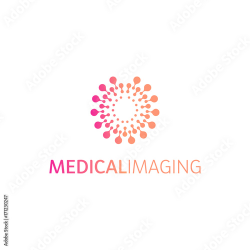 Brain hemispheres logo, round shapes, abstract vector unusual logotype template. Medical or other science simple isolated sign.