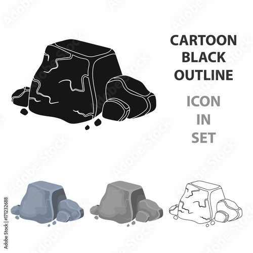 Metal ore icon in cartoon style isolated on white background. Precious minerals and jeweler symbol stock vector illustration.