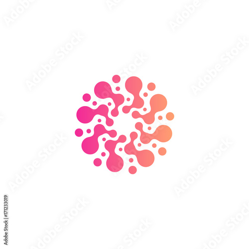 Circles vector logo. New modern isolated abstract sun shape. Round logo.