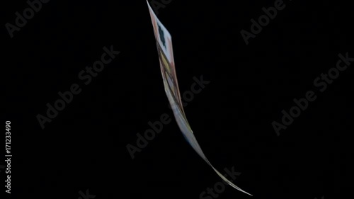 Banknote 50 euro denomination is rotated on a dark background closeup