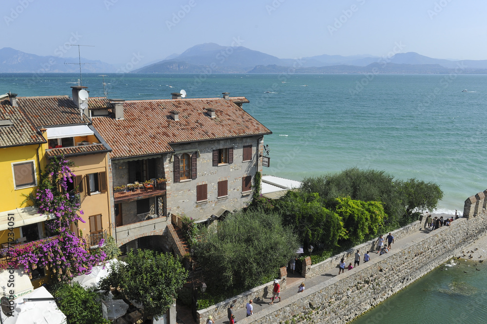 The ancient town Sirmione on Lake Garda,Italy