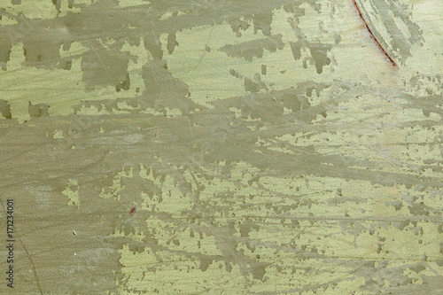 Old metal green military painted background with streaks of rust.