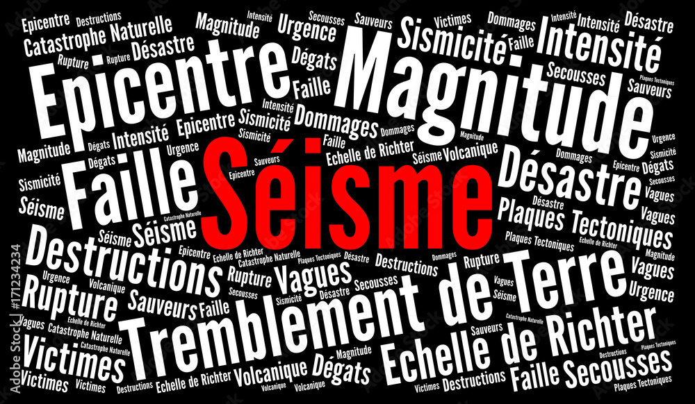 Séisme nuage de mots Séisme nuage de mots