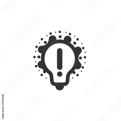 Monochrome stylized lightbulbs logotype, new idea and solution abstract symbol, flat bright cartoon incandescent light bulb. Isolated black simple vector icon on white background.
