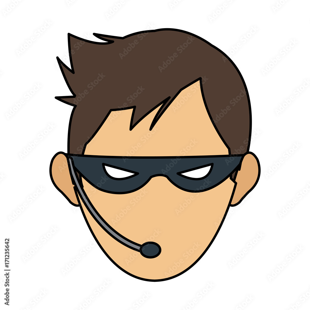 male hacker avatar icon image vector illustration design 