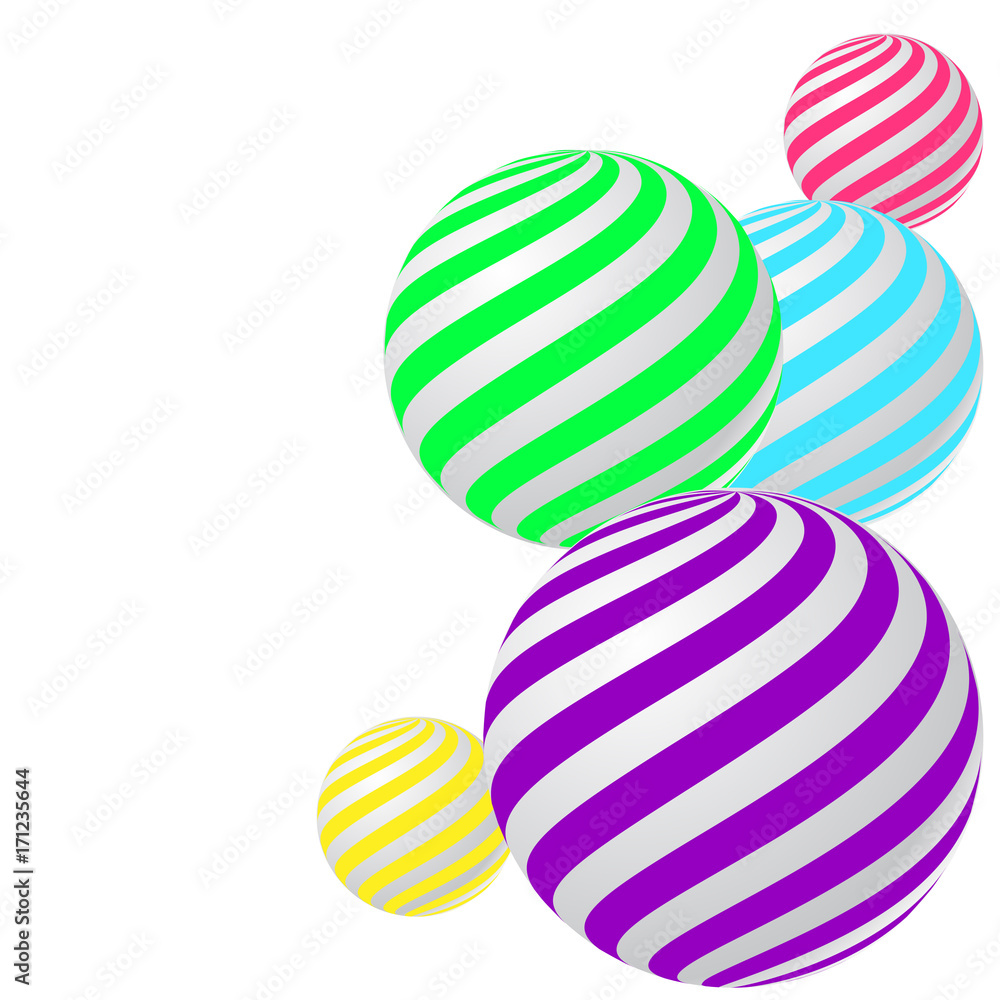 Abstract vector background. 3d sphere. Color vector illustration.