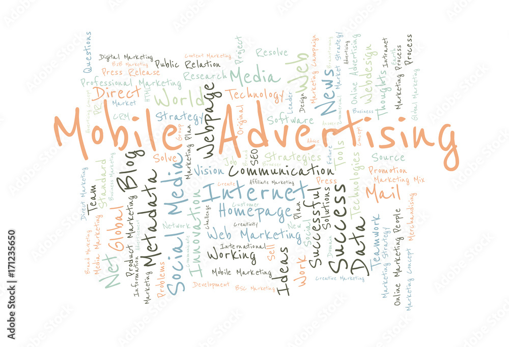 Fototapeta premium Mobile Advertising word cloud