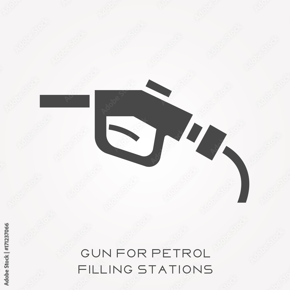 Silhouette icon gun for petrol filling stations