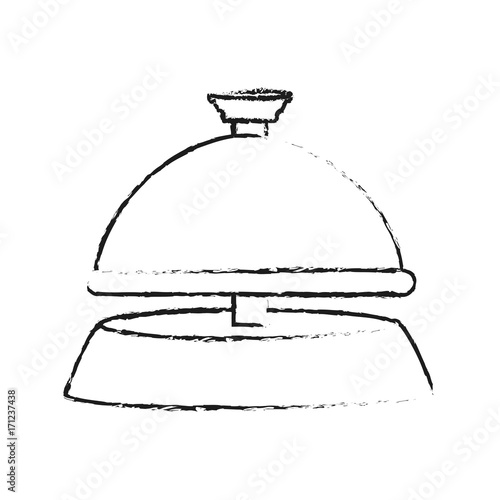 reception bell hotel related icon image vector illustration design  sketch style