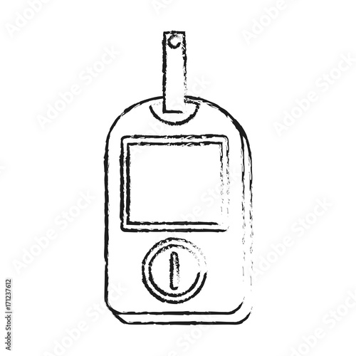 glucometer healthcare icon image vector illustration design  sketch style